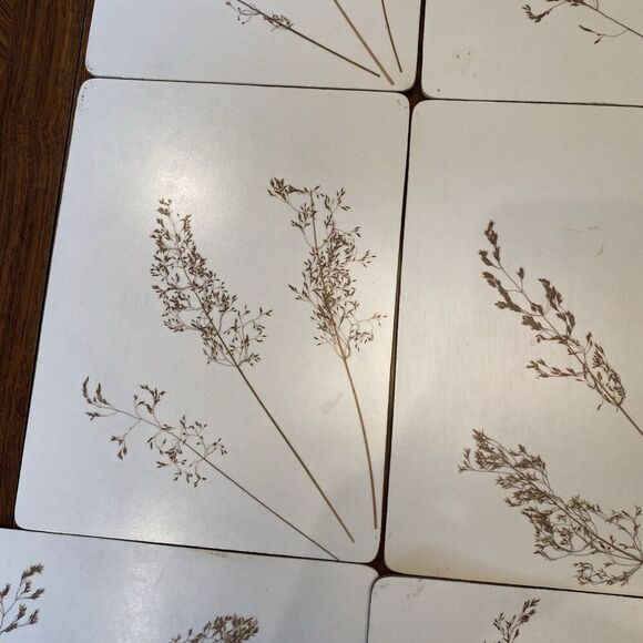 Adsum Of England Placemats Vtg Lot Of 6 English Grasses With Box 7x9” - Picture 6 of 12